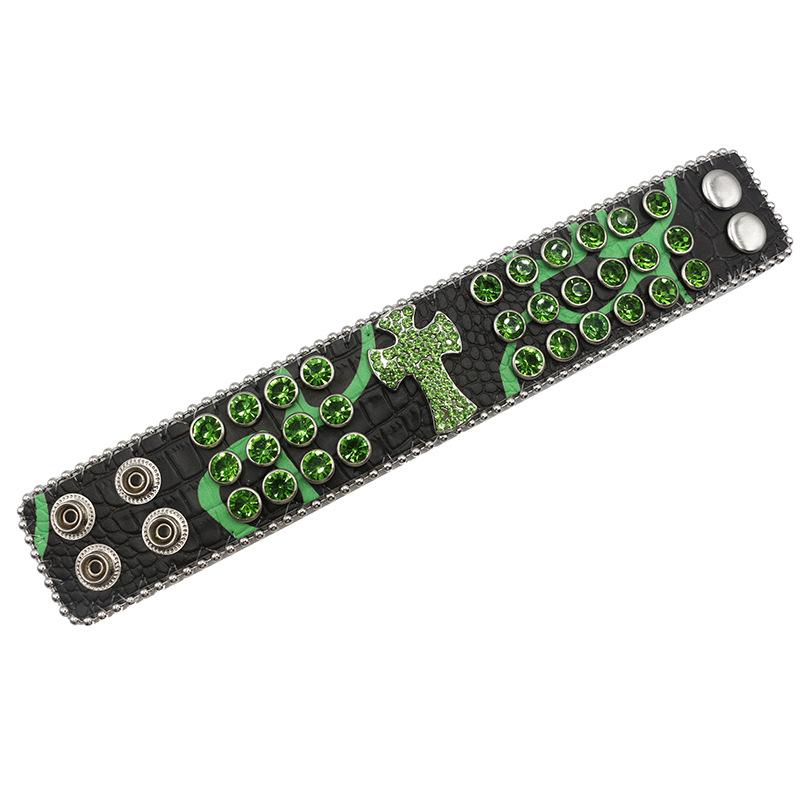 Trendy Personalized Rhinestone Bracelet Design Diamond-encrusted PU Leather Bracelet
