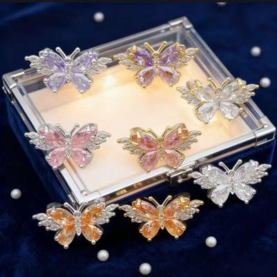 18 Karat Vergoldet 3D Zirkon Schmetterling Schmuck DIY Zubehör