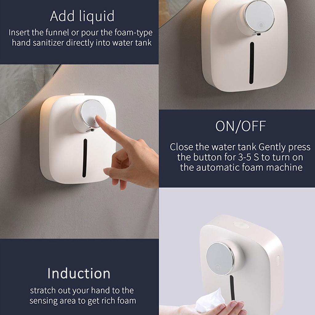 Automatic Foam Soap Dispenser with Temperature Digital Display Rechargeable Infrared Sensor Touchless Pump 3W
