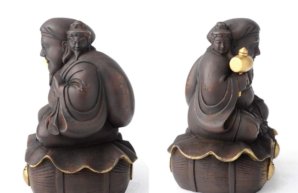 Offiziell genehmigt von Toyotomi Hideyoshi Daikokuten Klein Buddhistisch Einer der Sieben Glücksbringer von Isumu Daikokuten Entoku-in Tempel Dreigesichtig (Hölzern