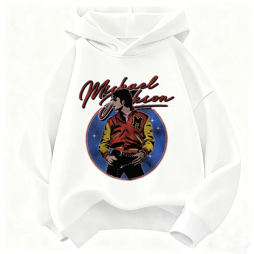 Felpa con cappuccio per bambini Michael Jackson Who's Bad Stampa ritratto album Pullover Bambini Ragazzi Ragazze Moda Felpa casual