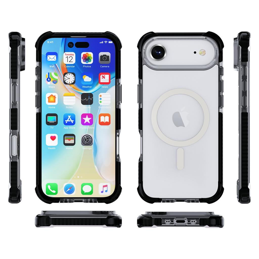 For iPhone 17 Air Case Compatible with MagSafe Reinforced Corners TPU+Acrylic+TPE Phone Cover