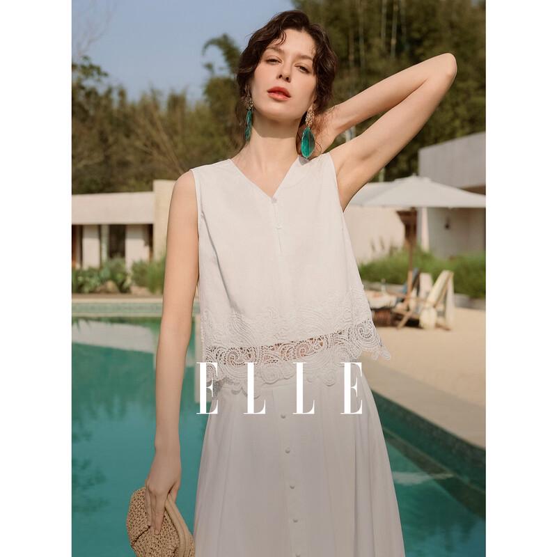 

ELLE Resort Style Sleeveless Top & Skirt Two-Piece Set L