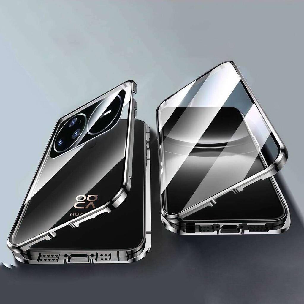 Magnetic Case for Huawei nova15 nova 14 13 12 11 10 9 SE Pro Ultra with Metal Frame Double Sided Tempered-Glass Cover Phone Bumpers