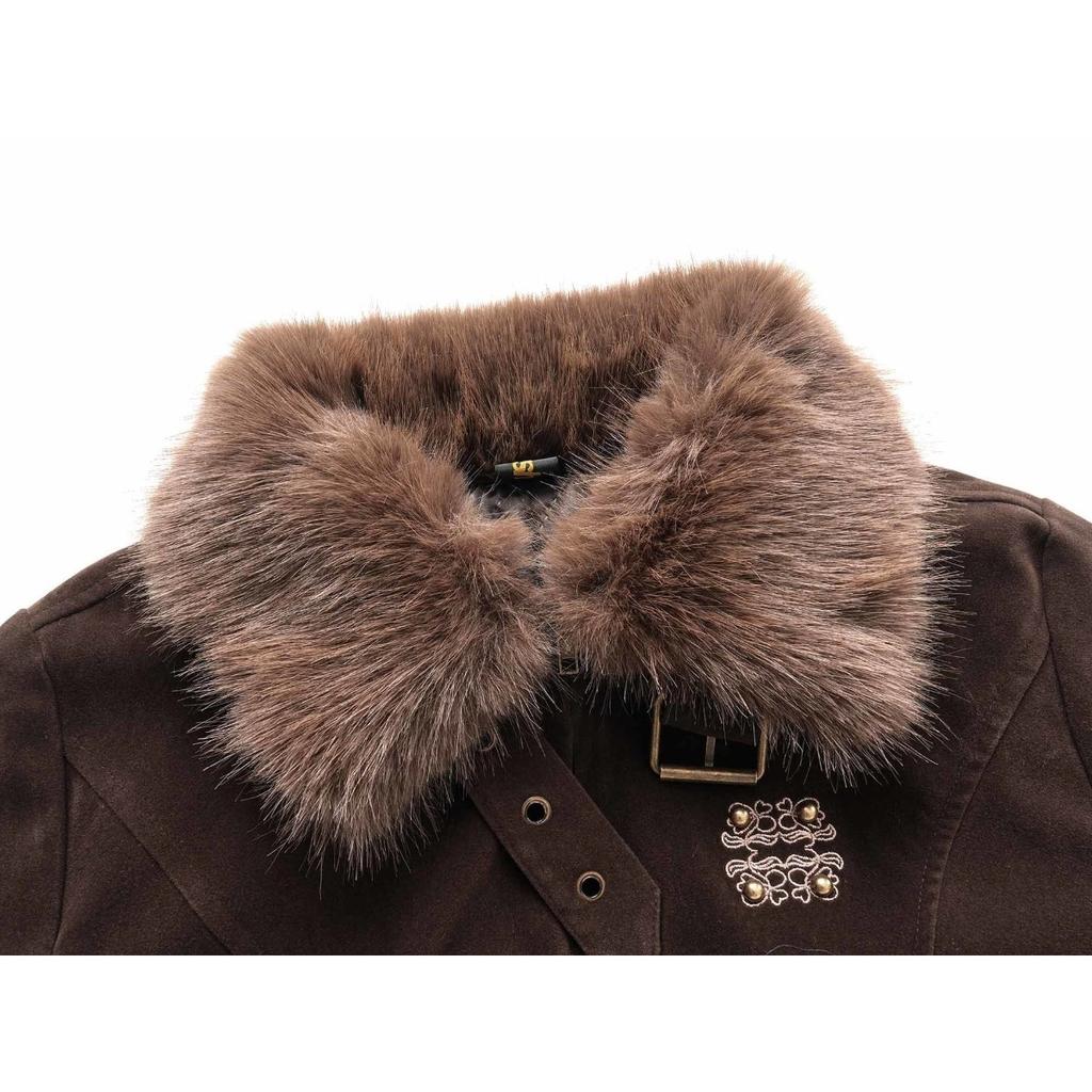 Vintage Fleece Fur Collar Cropped Jacket