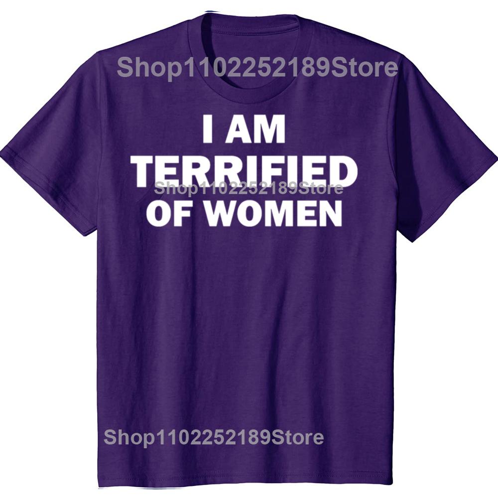 

Футболка «Я ужасно боюсь женщин» — забавная футболка для интровертов и гиков, подарок для мужчин, мягкая хлопковая повседневная футболка унисекс, размер EU. 4XL