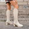Fashion Boots High-heeled Women's Design Sense Niche Autumn and Winter Soft Leather High Boots