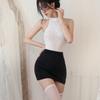 Womens Sexy Lingerie Transparent Hip Skirt Bodysuit Hollow Tight Set Exotic Girls Lingerie Dress Stretchy Partywear Porn Outfit