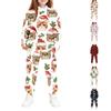 Weihnachts-Print Kapuzenpullover-Set für Jungen und Mädchen