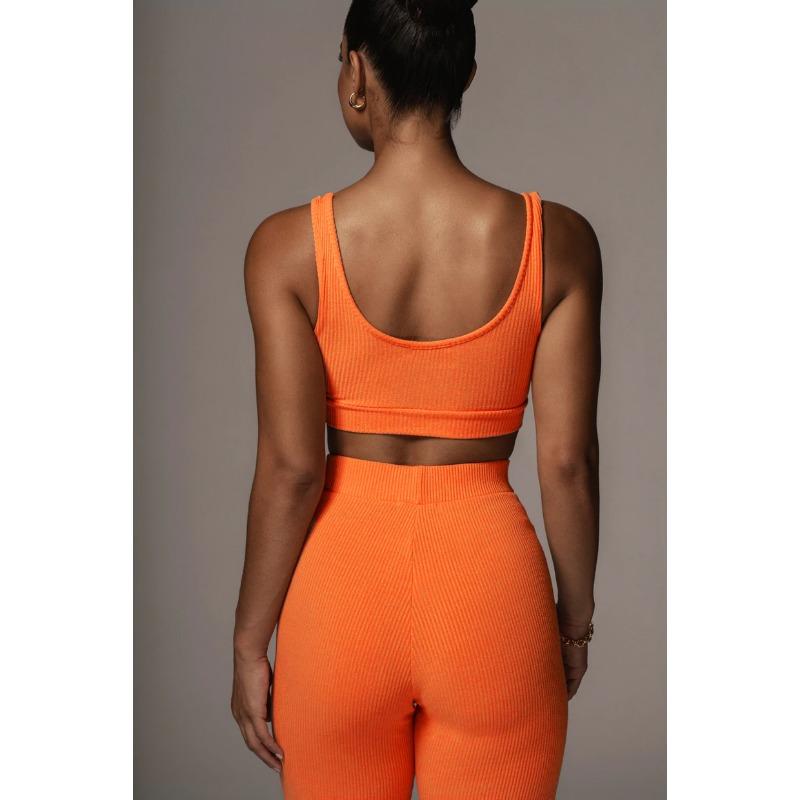 Women's Straight Draped Hip Tight Yoga Pants Solid Colour Sleeveless Vest Fashion Casual Pant Suit