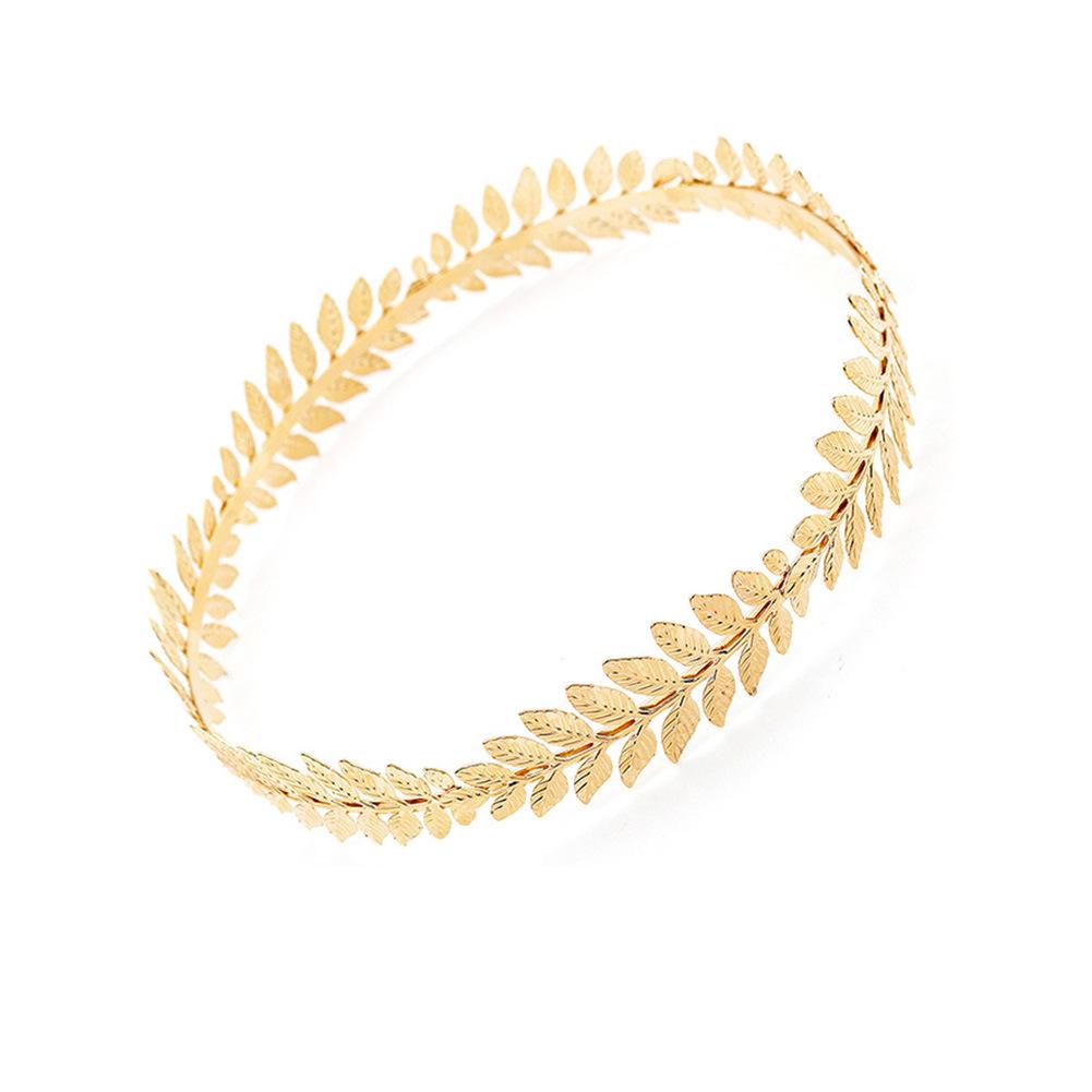 Round Headband Baroque Vintage Gold Olive Branch Crown Mori Bridal Wedding Head Ornament