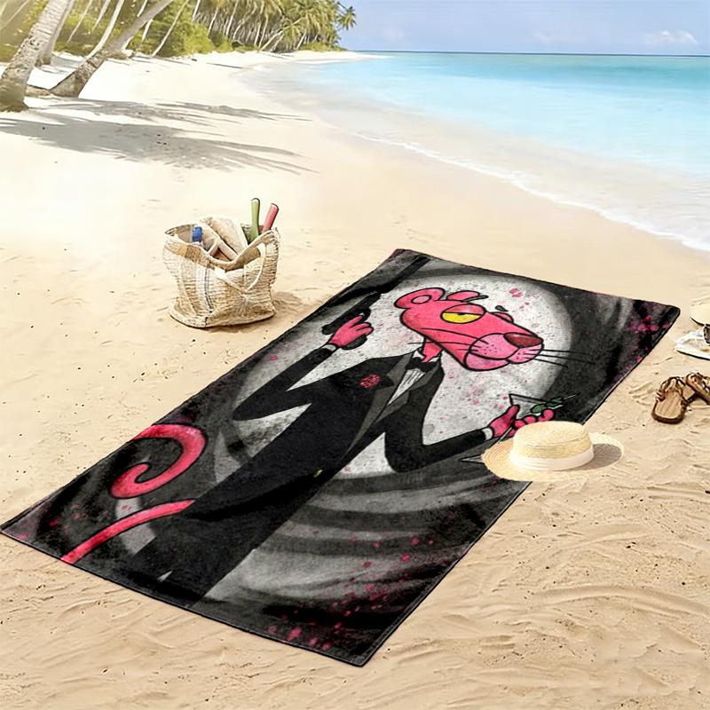 Pink leopard print 2D Flat Print Beach Towel, Large Soft Quick Dry Towel for Beach Camping SwimmingZSTJ0915172