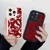 Roter Lippenstift Kussmund Muster Stoßfeste Handyhülle für Xiaomi Redmi Note 14 13 12 11 10 9 8 7 Pro Anti-Rutsch Weiche TPU Hülle