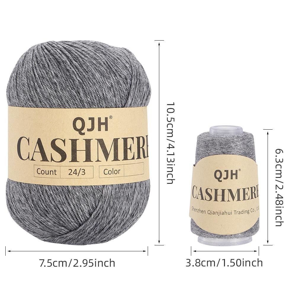 Premium Cashmere Yarn Bundle - Soft, 3 Big & 3 Small Luxurious Knitting & Crochet Yarn Thread for Sweaters, Scarves, Hats, Shawl