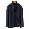 Men's Wool Stand-Up Collar Zhongshan Jacket: Business Casual Suit for Middle-aged and Elderly