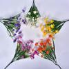 Artificial Flower Bundle Plastic Plants Outdoor Simulated Faux Bouquet Indoor for Window Garden Arrangement