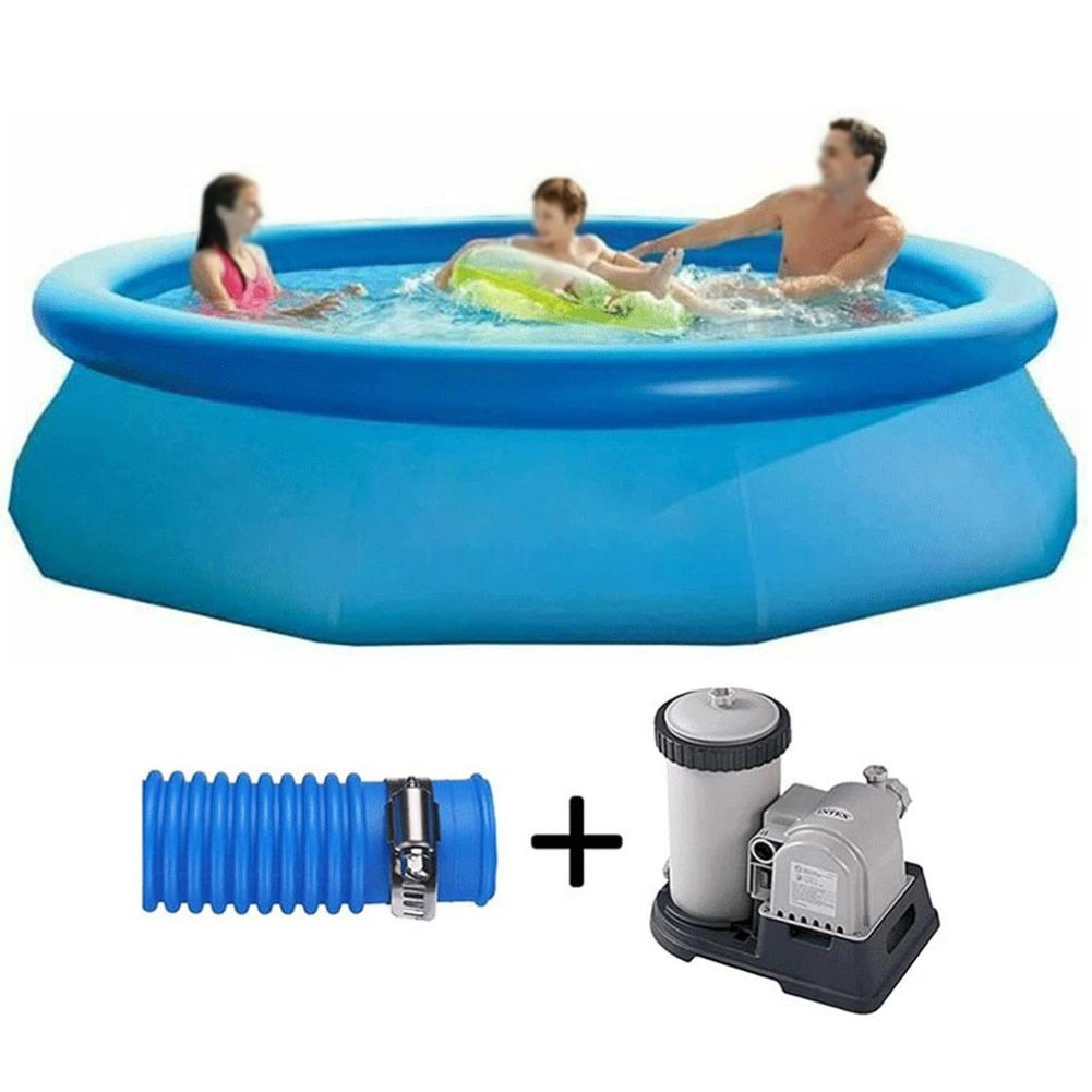 2 Pack Blue PVC Pool Hoses 1.5m Length 31mm Inner Diameter 33mm Outer Diameter for Above Ground Pool Filtration Needs