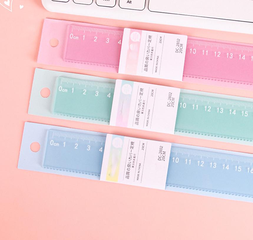 Plastic Ruler Premium 20cm Ruler Stationery Ruler Minimalist For Student Supplies Classroom Back-To-School Season