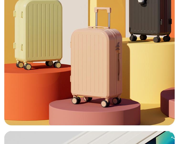 Multifunctional Trolley Suitcase: 20-inch Carry-On & 26-inch Large Capacity with Universal Wheels, Ideal for Students and Travelers