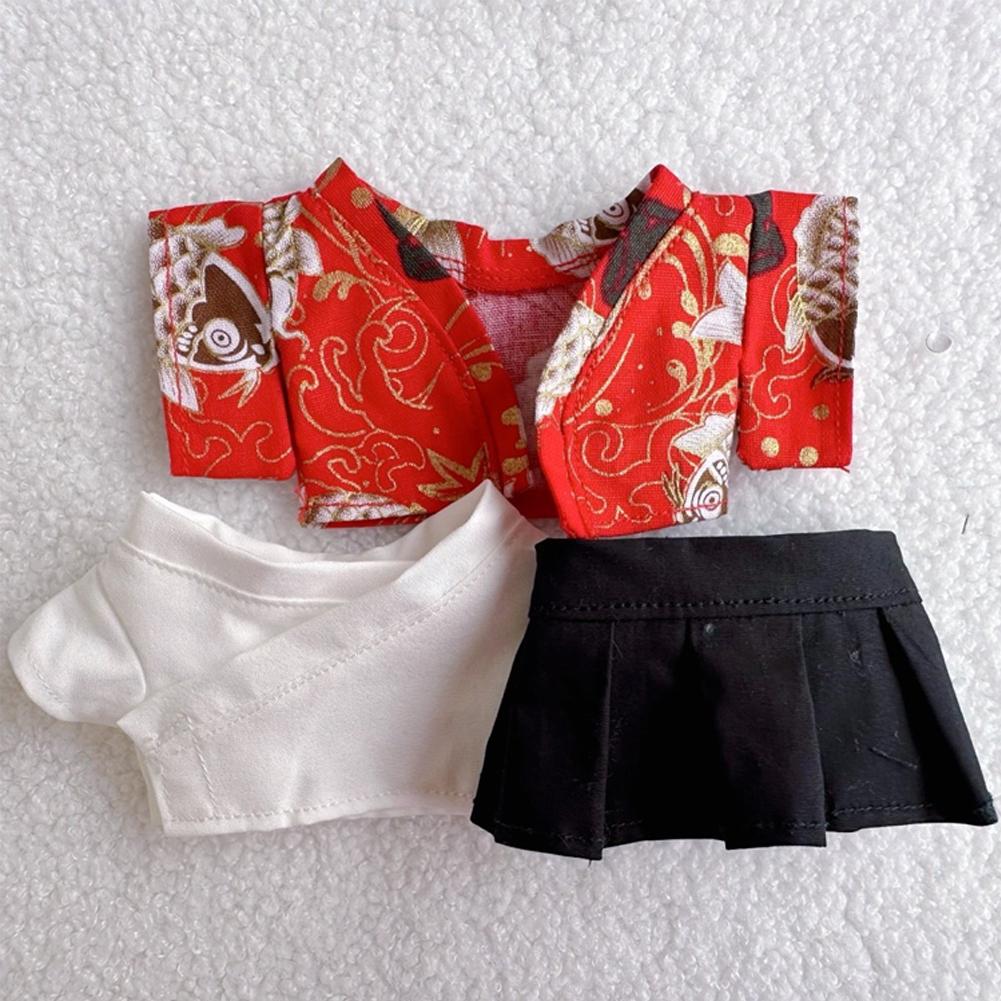 Miniature Kimono Skirt Set for 17cm Labubu Dolls Cute DIY Doll Clothes Fashion Accessories Lovely Outfit Gifts for Girls Friends