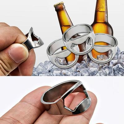 Hogar y Vida Herramienta de Cocina Frascos Removedor de Tapa Acero Inoxidable Diseño de Anillo para Dedo Abrebotellas de Cerveza