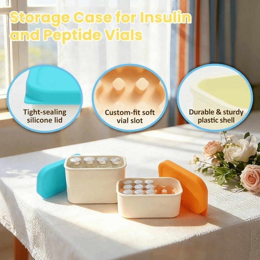 10ml Vial Compatible Peptide Organizer Dishwasher-Safe 5ml Vial Compatible Small Peptide Case Portable Reusable Vial Holder Box
