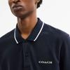 Coach Ss25 Solid Cotton Classic Logo Polo Shirt Men tops Navy-Blue CO817-RF2