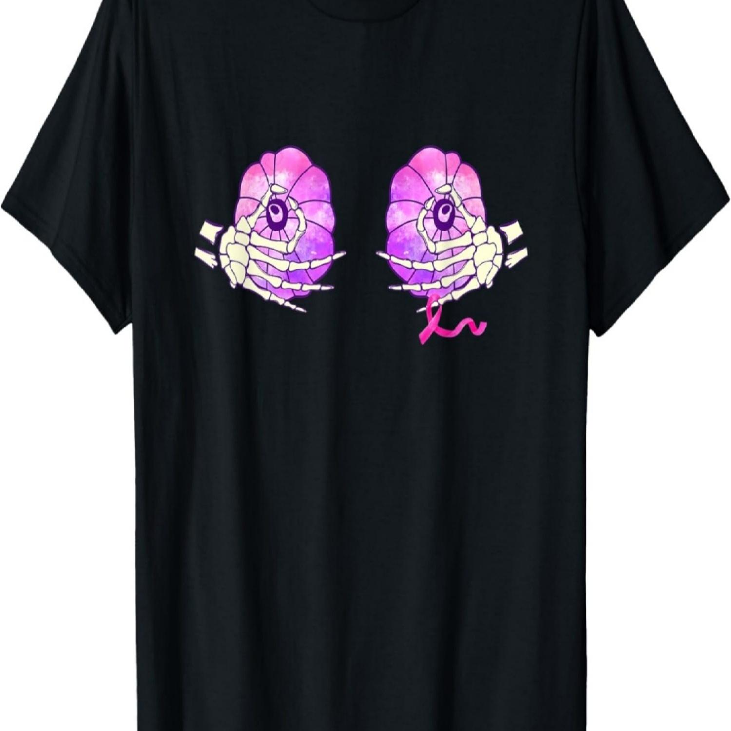Save Boobs Halloween Fall Autumn Breast Cancer Awareness T-Shirt S чёрный