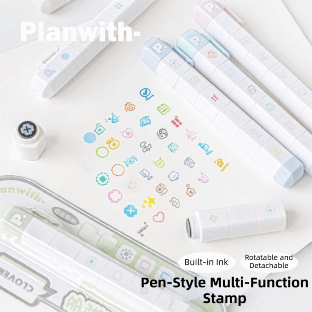 Tecknad sigillpenna självbläckande dagbokssigill söt att-göra-lista journalstämpel barngåva skolbrevpapper