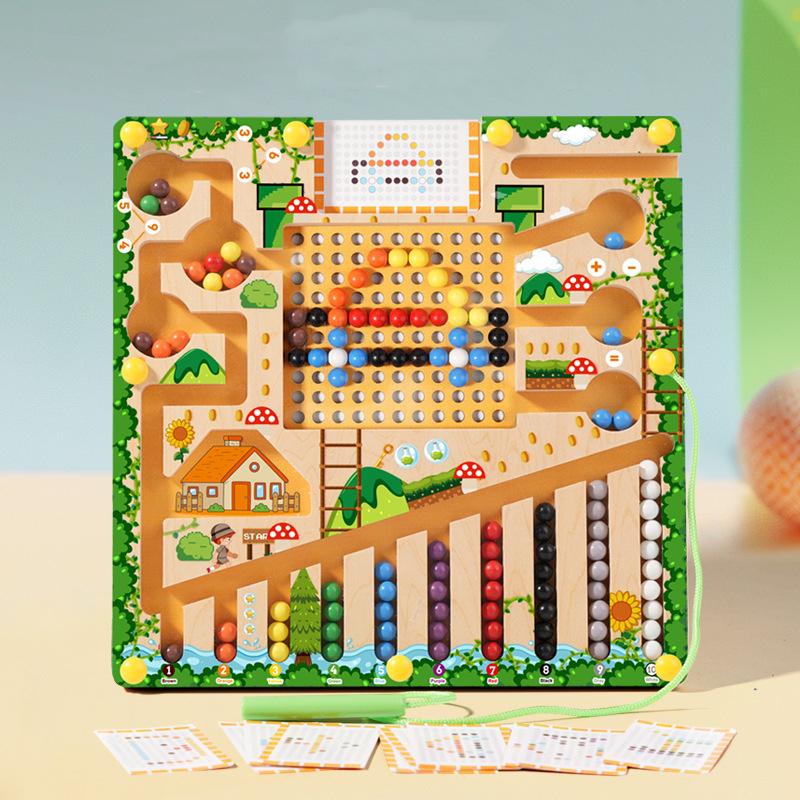 Magnetic Sorting Games Montessori Puzzle Toys Maze Board Learning Color Counting Number Classification Wooden Educational Toys