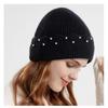 Women S Fashion Pearl Knit Hat Winter Warm Ear Protection Cap