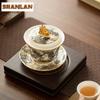 170ml Jingdezhen Ink Dragon Gaiwan Elegant Gilded Three Talen Respected Tea Tureen Tea Maker Cover Bowl Tea Services Ornaments