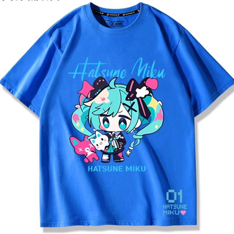 Second Dimension Anime Hatsune Miku Fashion Trend New Cotton Top Short Sleeve T-shirt Unisex