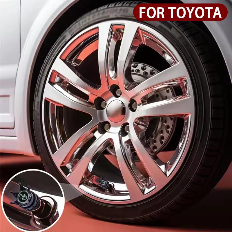 BBF1 4PCS Crown Style Tire Valve Stem Caps, Air Caps Cover, Aluminum Alloy Dustproof And Waterproof Valve Caps Cover For All Toyota