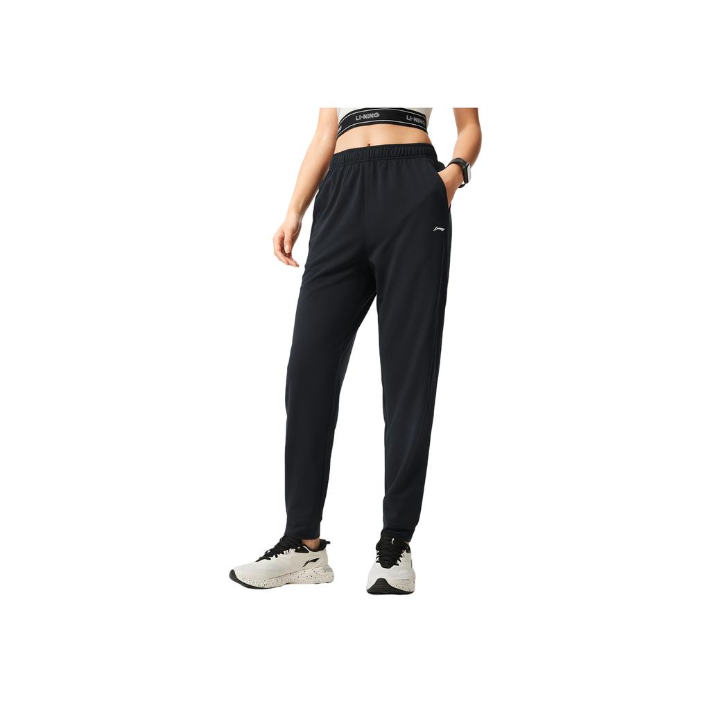 Li-Ning Comfortable Moisture-Wicking Knitted Sports Pants Women bottoms Black AKLV116-1