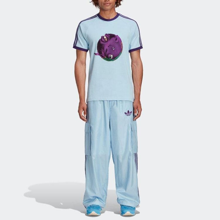 Adidas Originals Kerwin Frost Co-Branded Logo Stripe Knit Sweatpants Men Bottoms Sky-Blue H59894