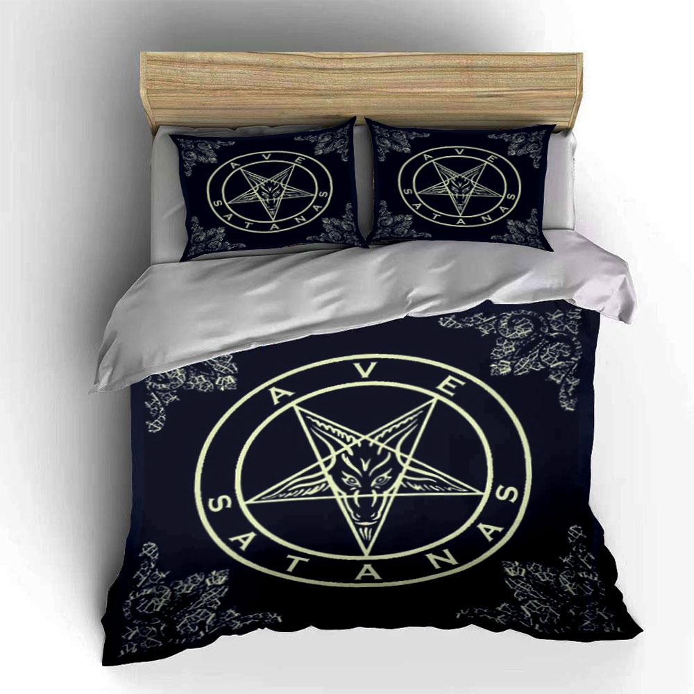 Pentagram Bokken Symbool Ontwerp Beddengoed Dekbedovertrek Set  (1*Dekbedovertrek 2*Kussenslopen, zonder dekbedvulling)