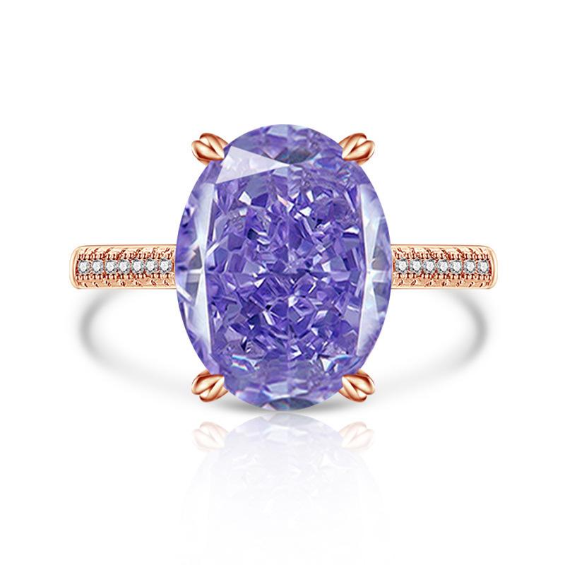 2026 Flash Pigeon Egg Papalacha Ring Luxury High Carbon Diamond Ice Flower Cut Ring Female