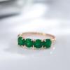 100% 18K Rose Gold Ring for Women Natural Emerald Gemstone Jewelry Anillos De Bizuteria Anillos Mujer Gemstone Gold Rings Box