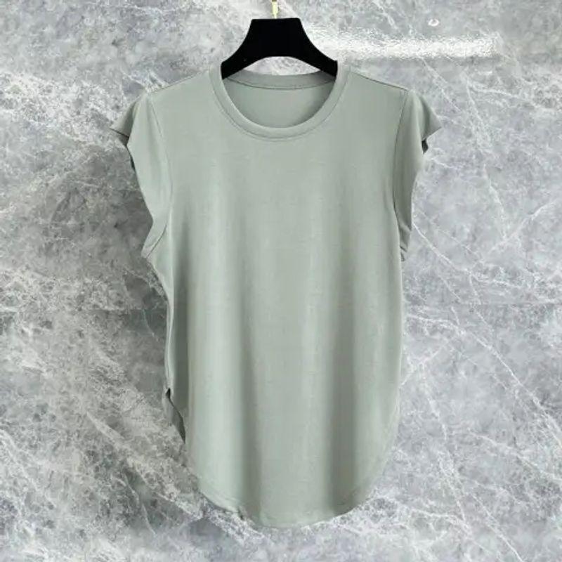 

Running Bar Kaka Sports Tops Women s Loose Short Sleeve Flab Hiding Split Yoga Clothes Breathable Fitness Clothes T-shirt Spring and Summer Green S