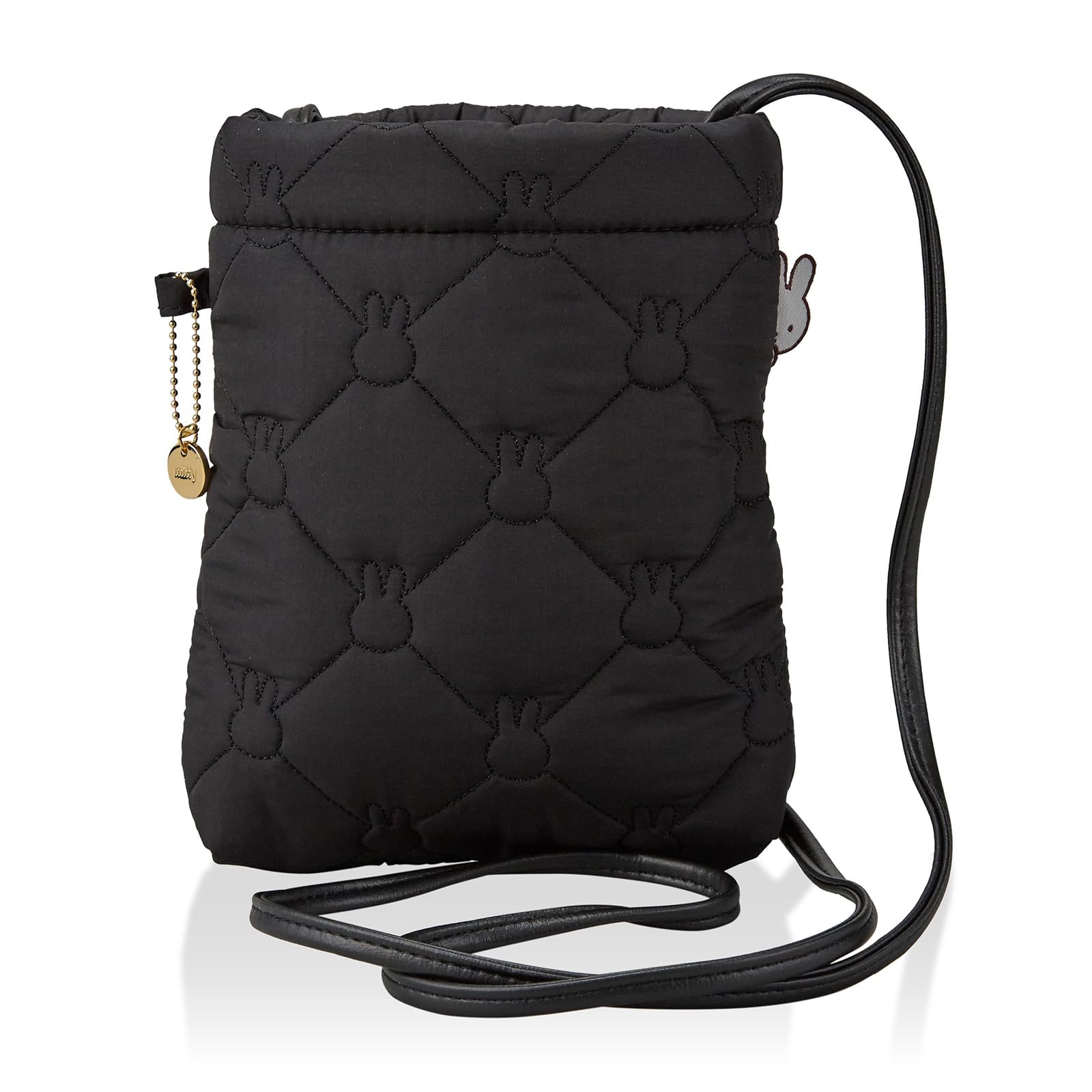 

Hapitas Quilted Mini Shoulder Bag with Black Quilted Charm, Miffy, Girls, B301,