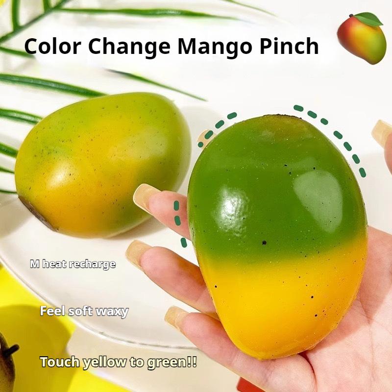 Creative Simulation Color Changing Mango Squeezing Toy Can Shape Fluid Mango Temperature Changing Decompression Toy Gift