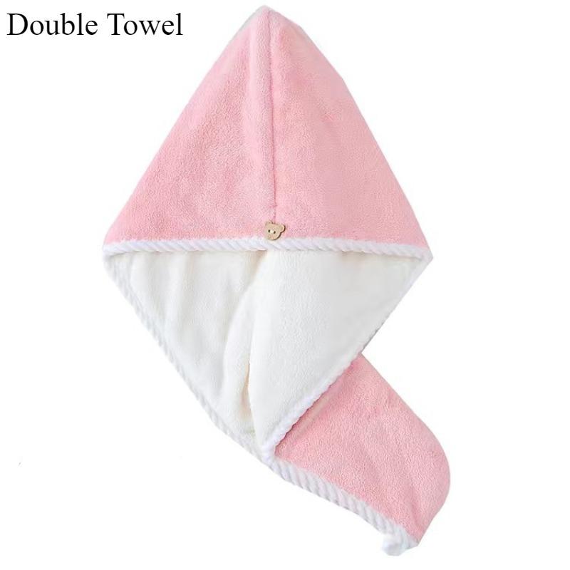 1pc Ultra-Absorbent Microfiber Hair Towel - Double-Layered, Quick-Dry Design - Ideal for Shower, Gym & Spa Use