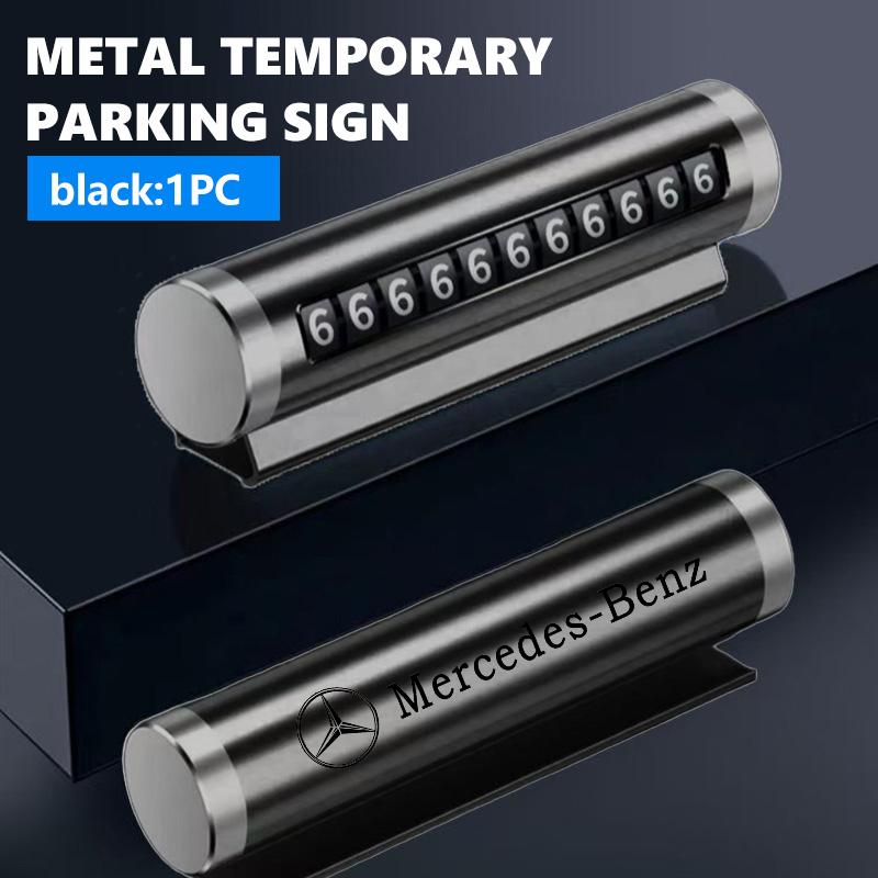 AABGW1 For Benz Car Temporary Parking Card Phone Number Card Plate Sliding Hiding Car Plate AMG VIANO GLB GLC W108 W124 W126 W169 W176