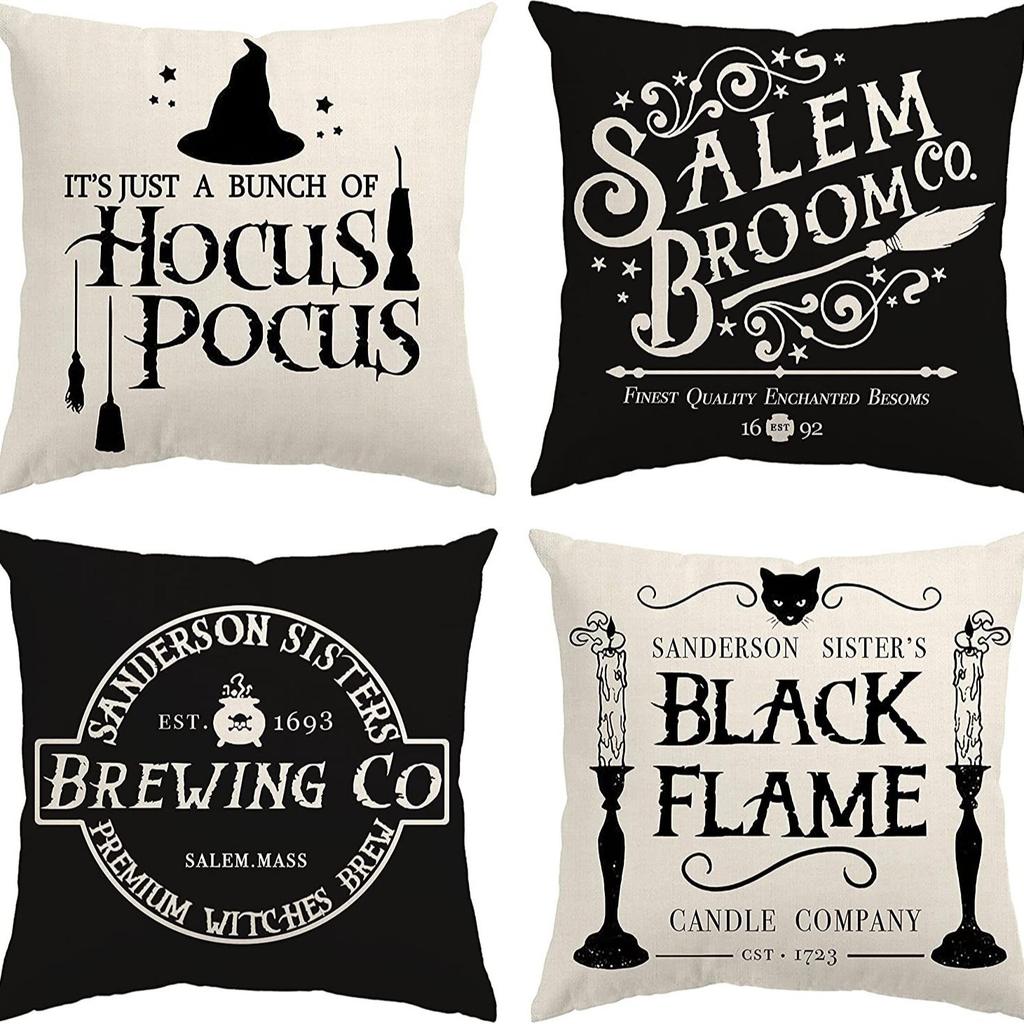 Halloween Pillowcase Devil Cartoon Linen Pillow Print Home Sofa Pillowcase Cushion