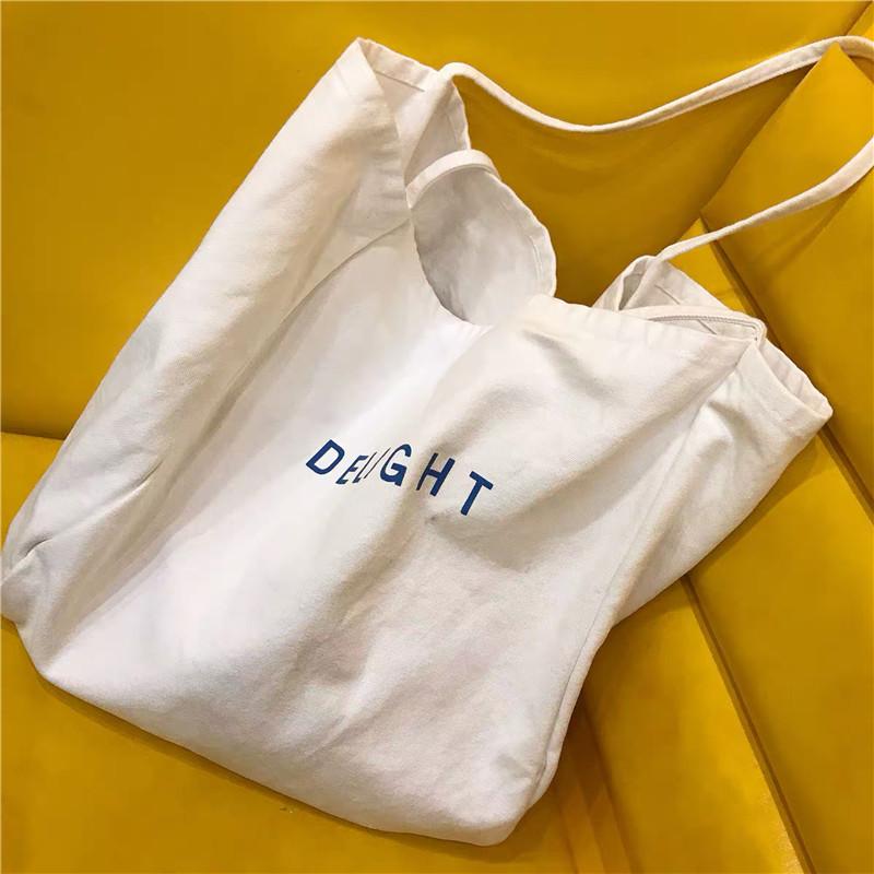 

New Korean Large Capacity Letter Women s Bag Printed Single Shoulder Handheld Diagonal Cross Washed Canvas Bag for Women белый