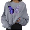 Mode Damen Casual Langarm Schmetterling Print Damen Sweatshirts Tops