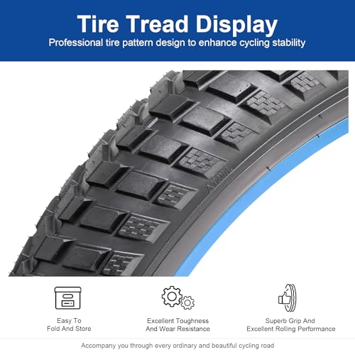 FengCan 20x3.0 Tire, 20x3.0 76-406 Tire and Tube, 32mm Schrader Valve, for 20-inch Fat Bikes and Mountain Bikes, 3.0-inch Section Width (BQ020)