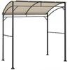 2.2 X 1.5 M BBQ Grill Gazebo Tent, Garden Grill with Metal Frame, Curved Canopy and 10 Hooks, Outdoor Sun Shade, Beige