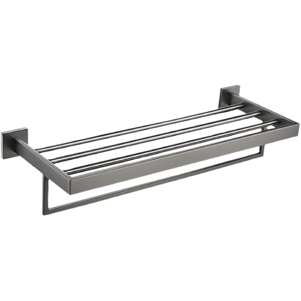 Gunmetal Stainless Steel Bathroom Hardware Towel Rack Toilet Paper Holder,Toilet Brush,Robe Hook Towel Bar Holder Grey Stainless,Towel Ring